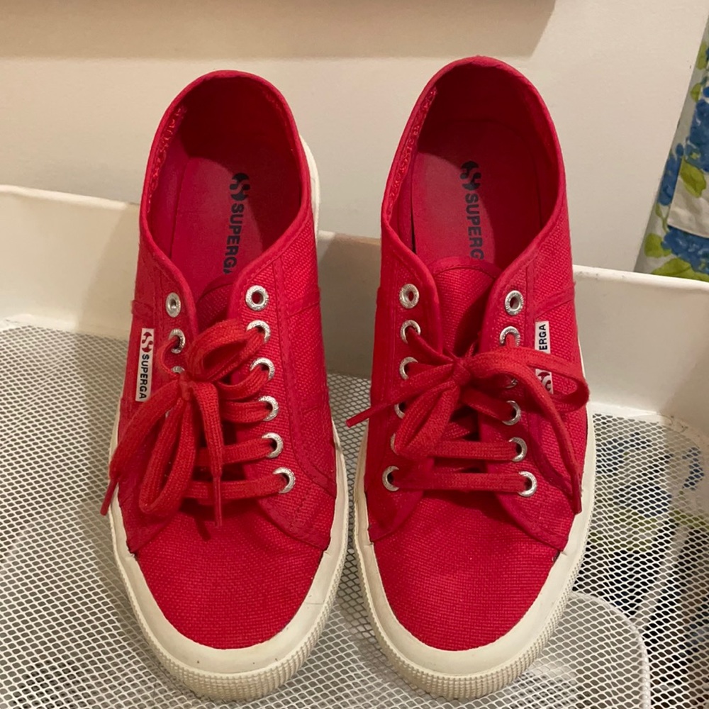 Red Superga sneakers 8.5